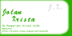 jolan krista business card